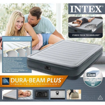 Двуспальная надувная кровать Intex со встроенным электрическим насосом 67770 203х152x33 см-1
