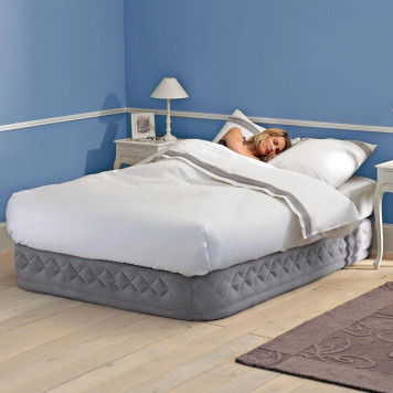 Двуспальная надувная велюровая кровать Intex Premium со встроенным электрическим насосом 64464 152х203х51 см-4
