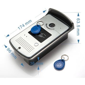Комплект ВИДЕОДОМОФОНА с памятью и магнитным считывателем Smart ID для дома офиса квартиры-4
