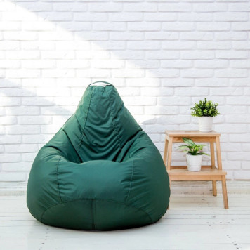 Кресло-мешок "Груша" средний размер "М" (темно-зеленый)-1