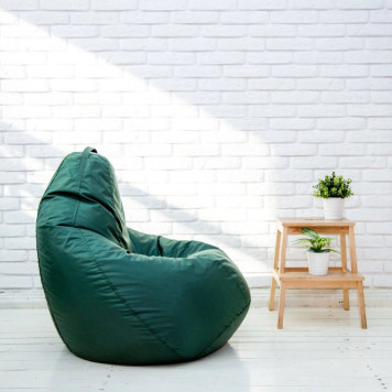 Кресло-мешок "Груша" средний размер "М" (темно-зеленый)-2